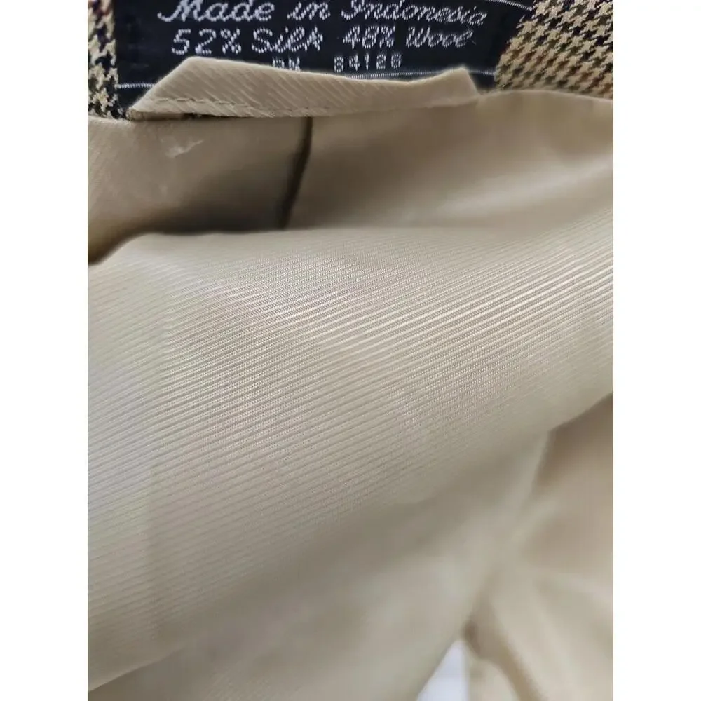 Haspel Tweed Men's Blazer 42S Wool Silk  Tan Two‎ Button Double Sport Coat